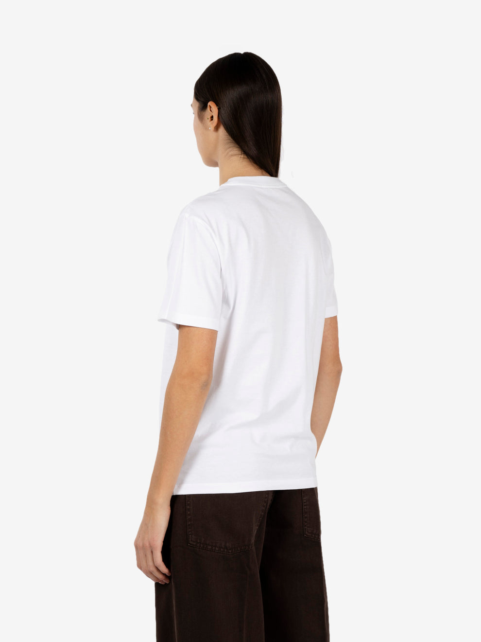 W' s/s t-shirt pocket small heart white / red