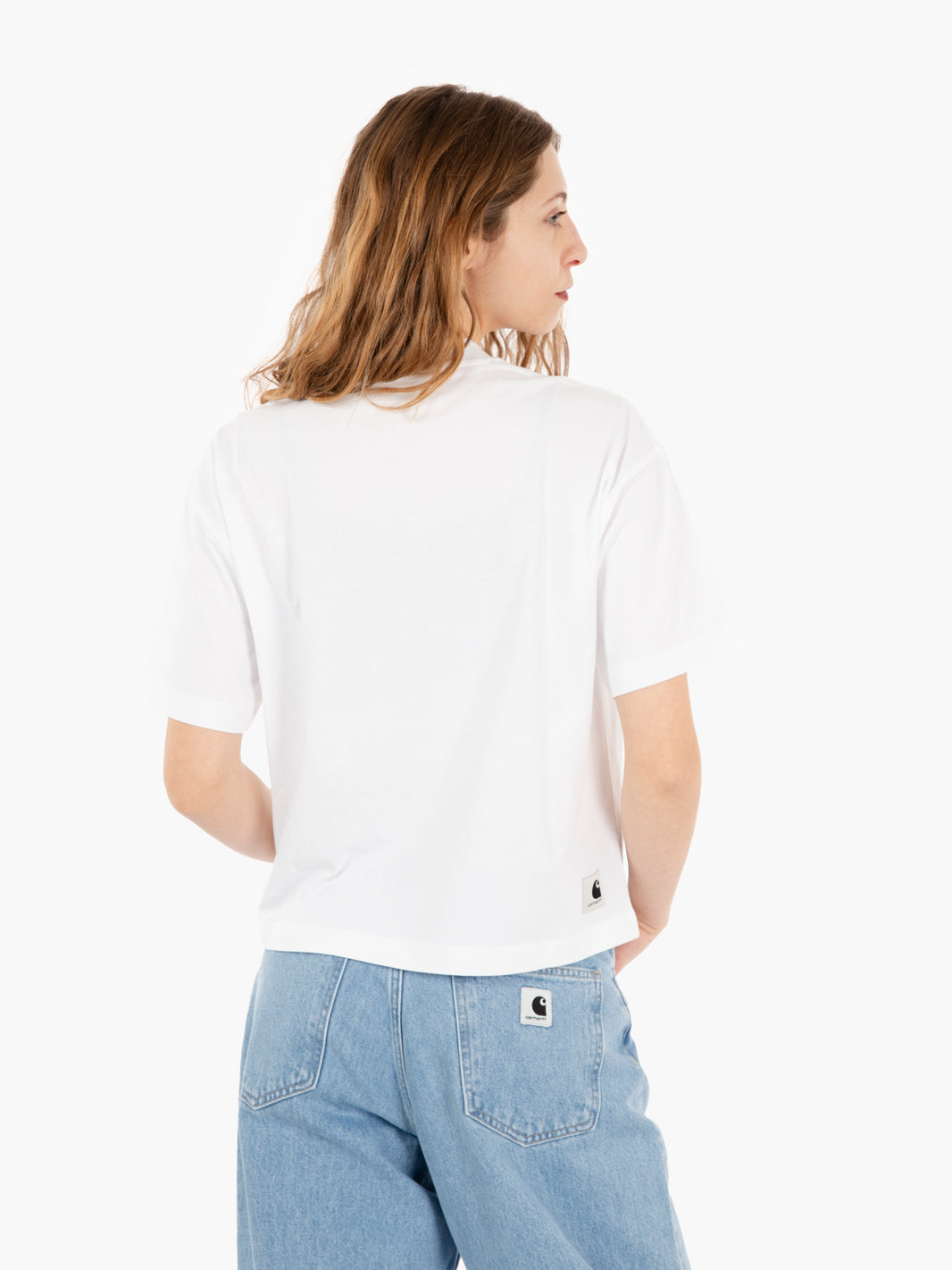 W' S/S Wip T-Shirt White / dusky blue
