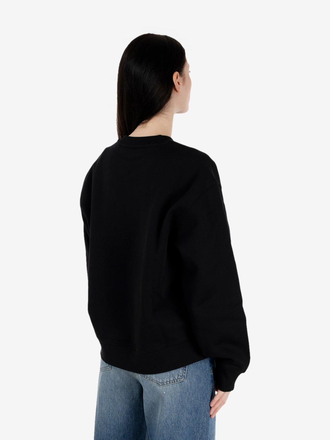W' Small Heart patch sweat black