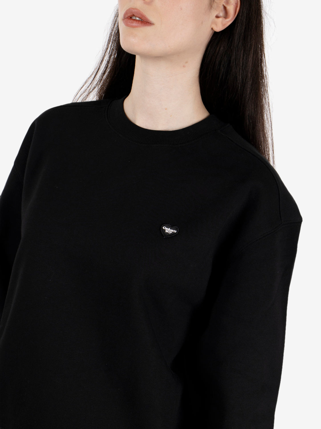 W' Small Heart patch sweat black
