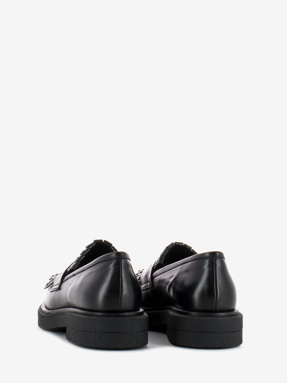 Black Studded Penny Band Loafers