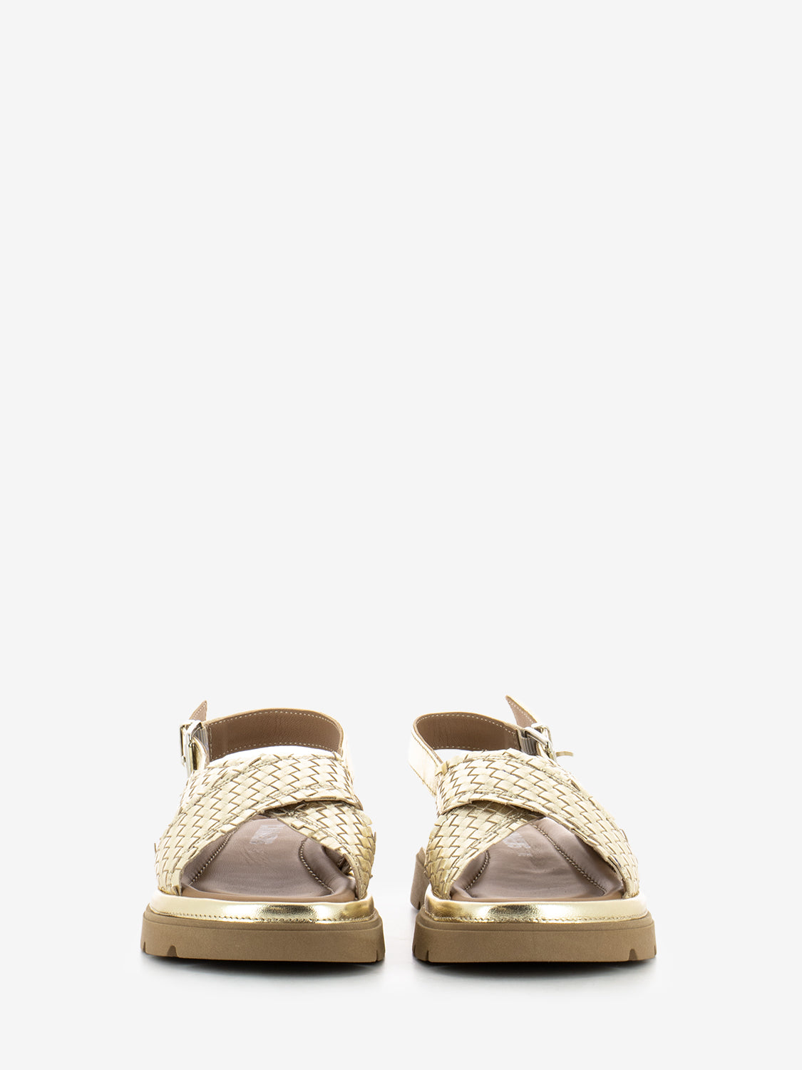 Sandali Thea Tress in pelle platino