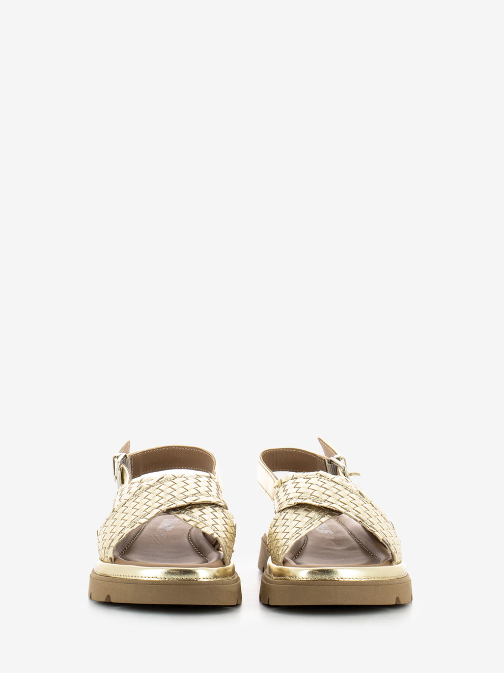 Sandali Thea Tress in pelle platino