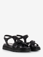 CARMENS - Sandali Thea Twist in pelle nero