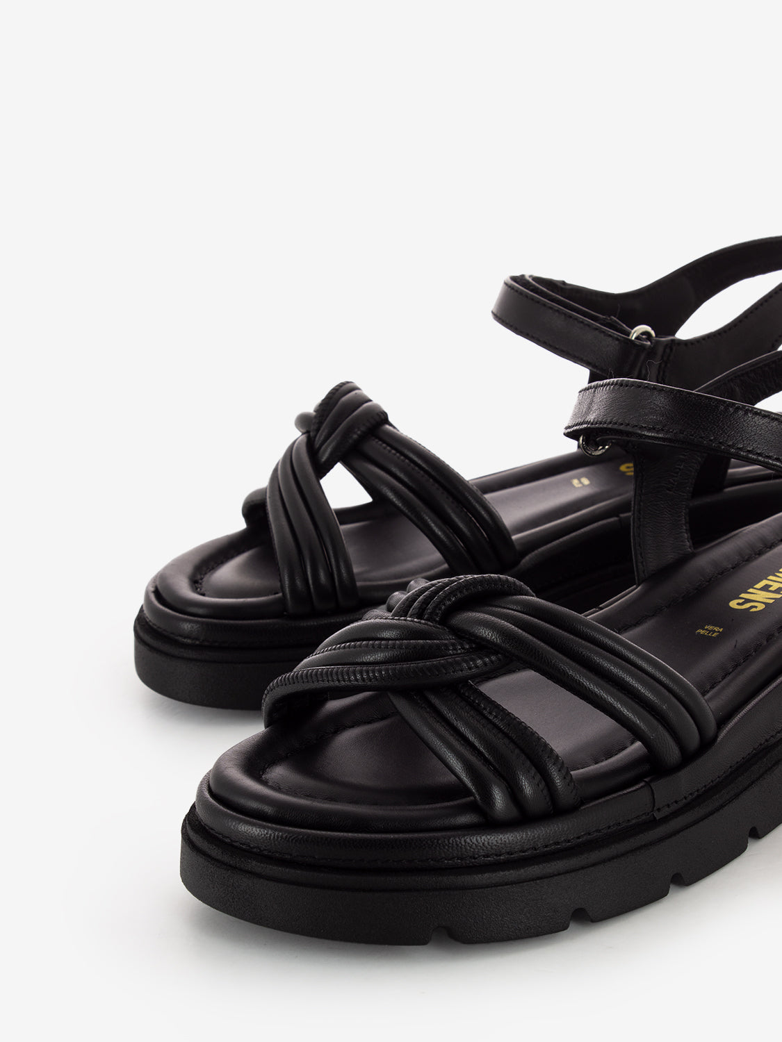 Sandali Thea Twist in pelle nero
