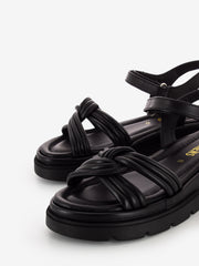CARMENS - Sandali Thea Twist in pelle nero