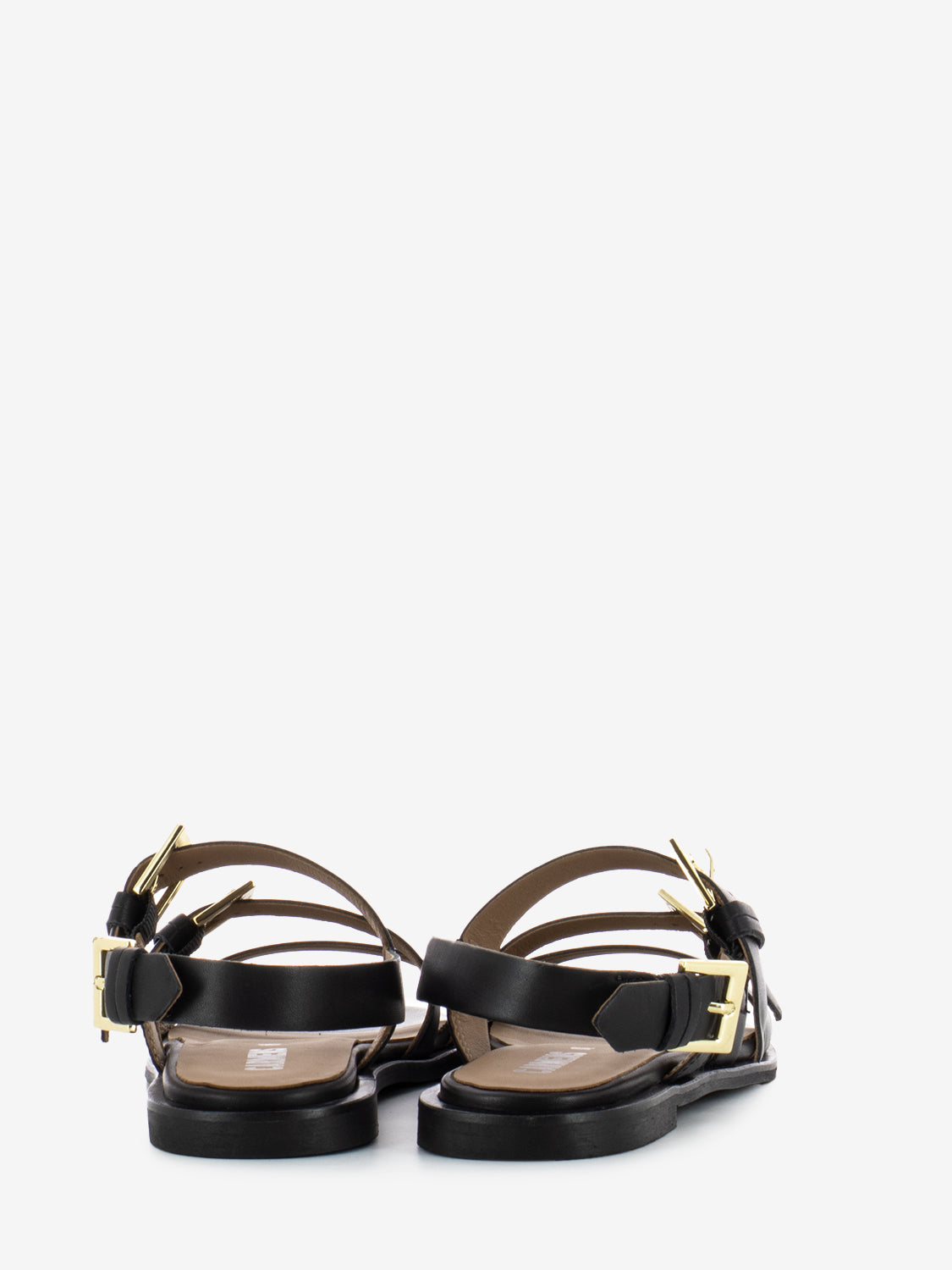 Sandalo con fibbie in pelle nero
