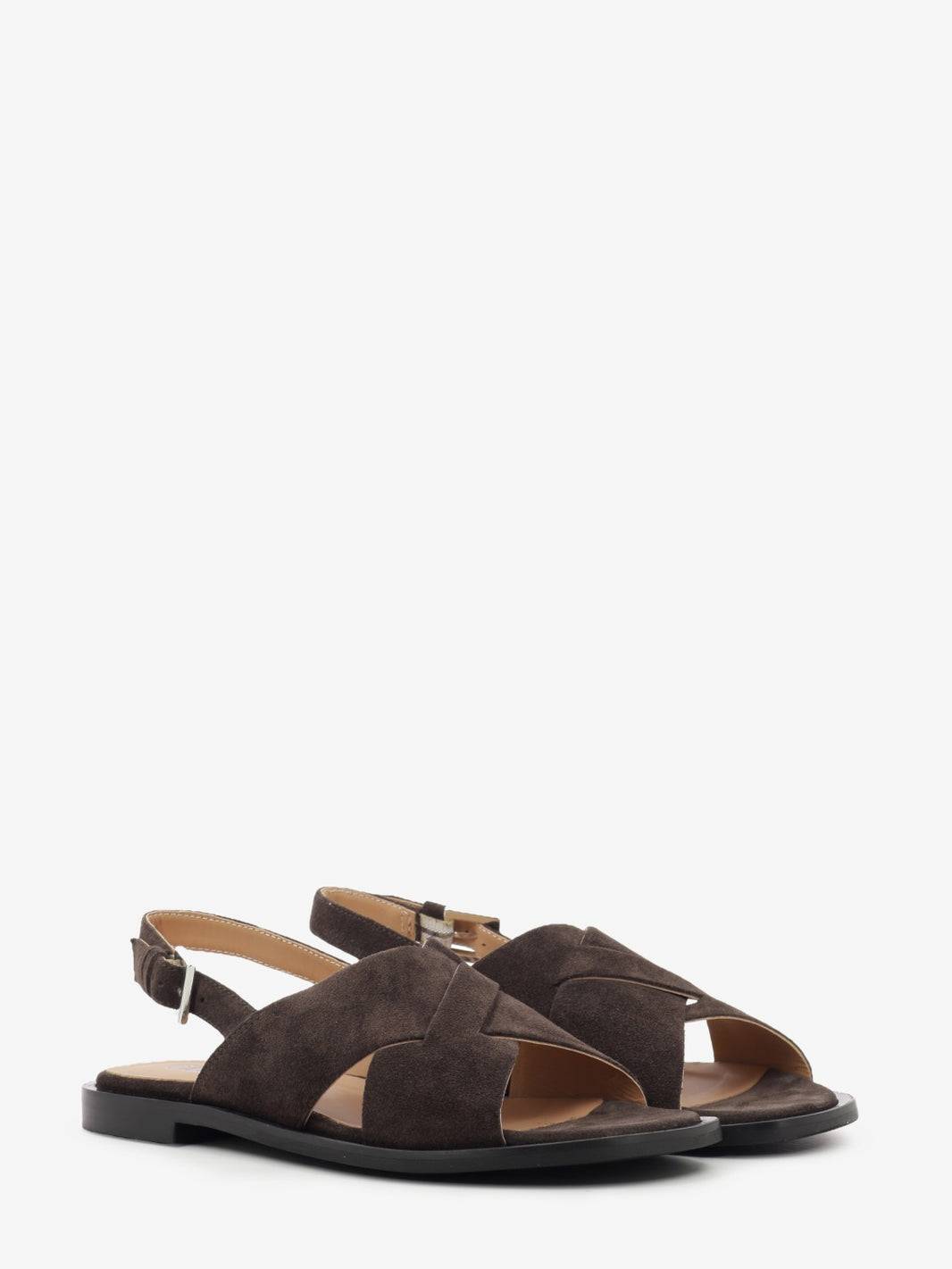 Dark brown suede sandal