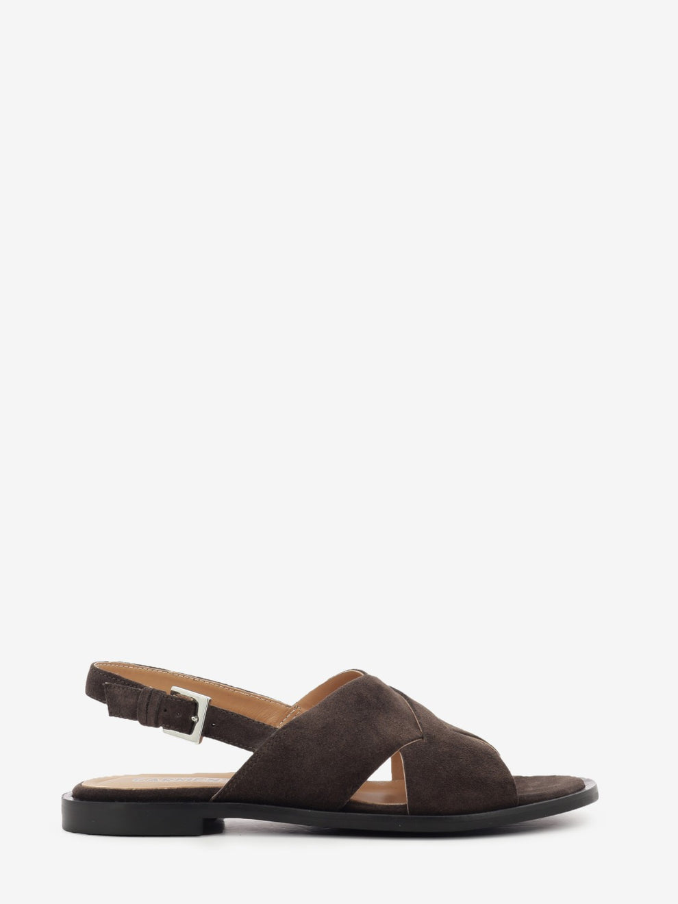 Dark brown suede sandal