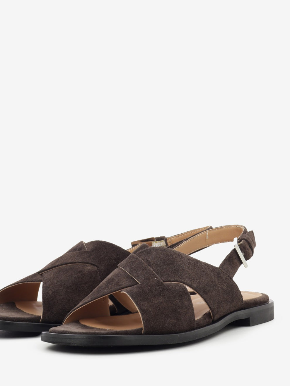 Dark brown suede sandal