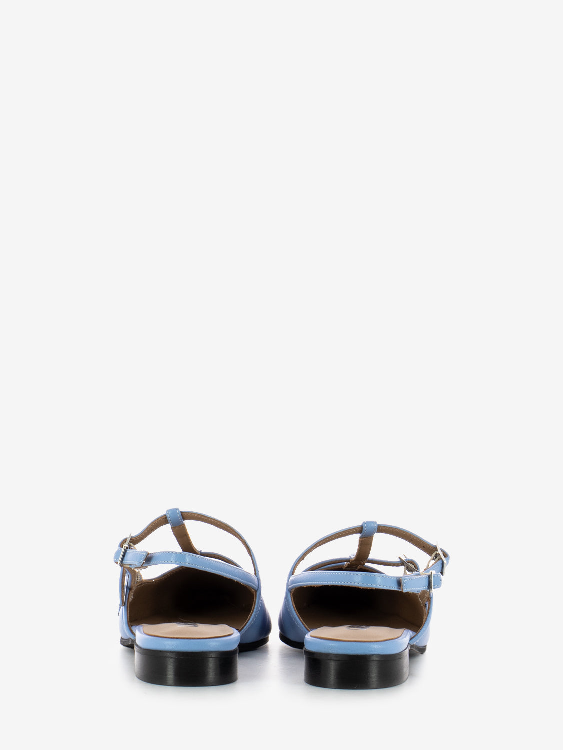 Slingback bassa a punta azzurro