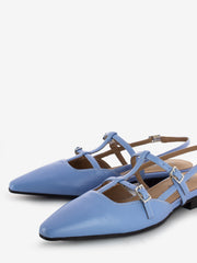 CARMENS - Slingback bassa a punta azzurro