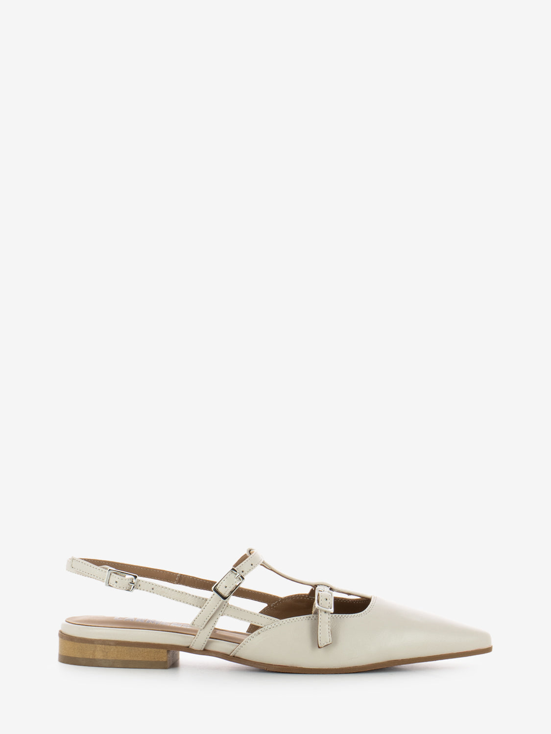 Slingback bassa a punta crema