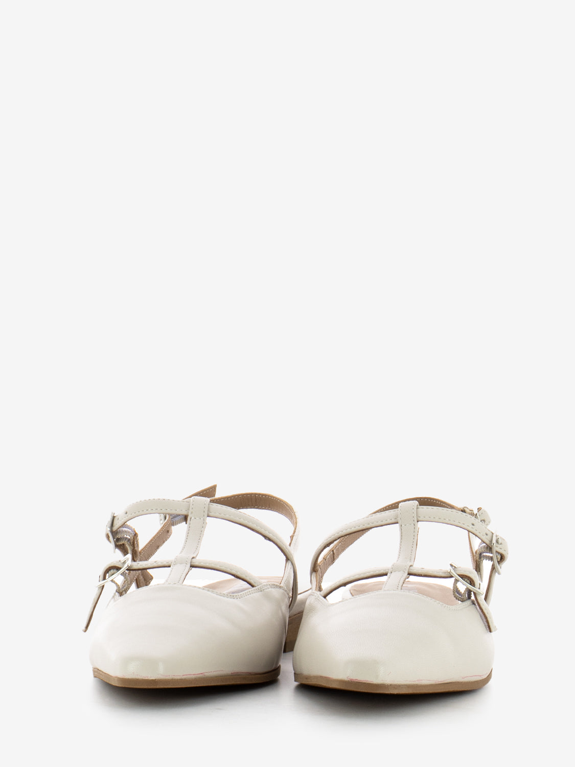 Slingback bassa a punta crema