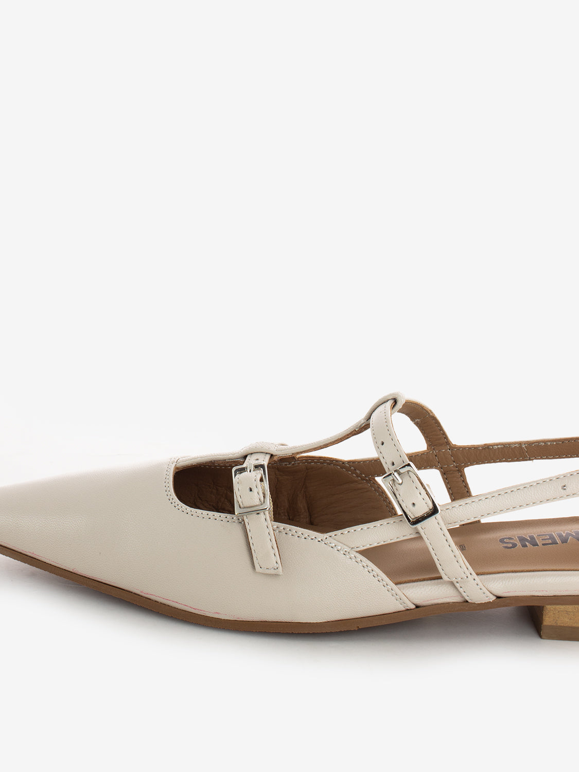 Slingback bassa a punta crema