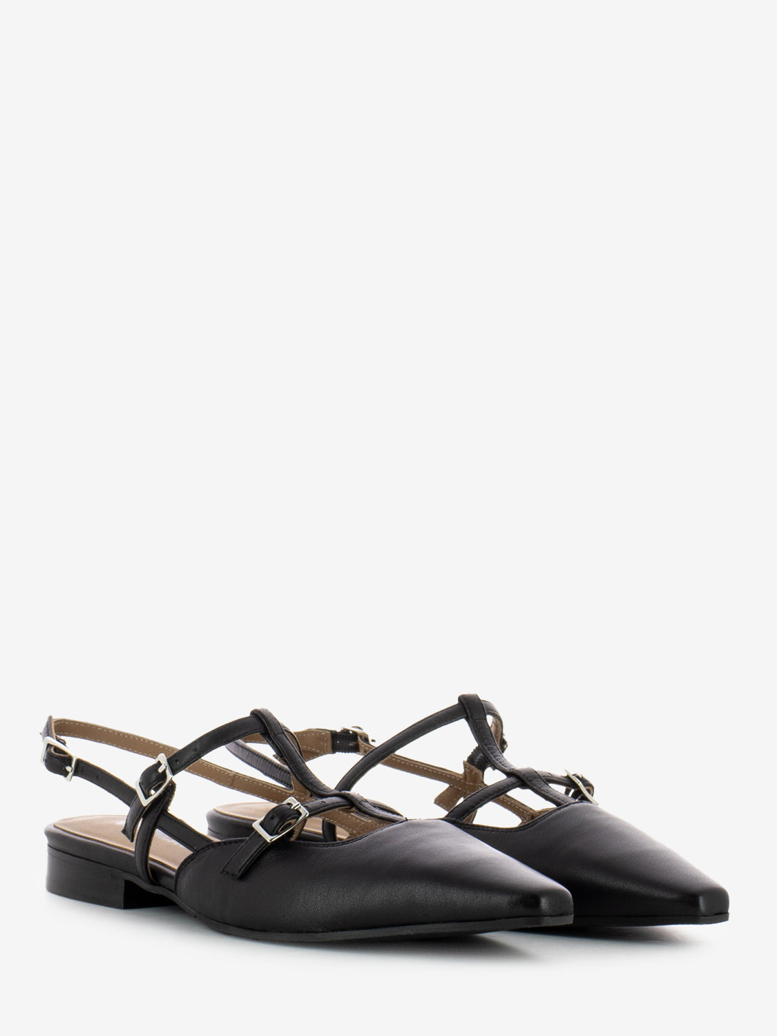 Slingback bassa a punta nera