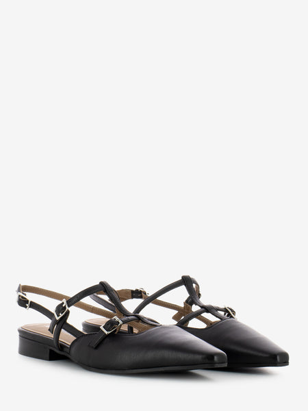 Slingback bassa a punta nera