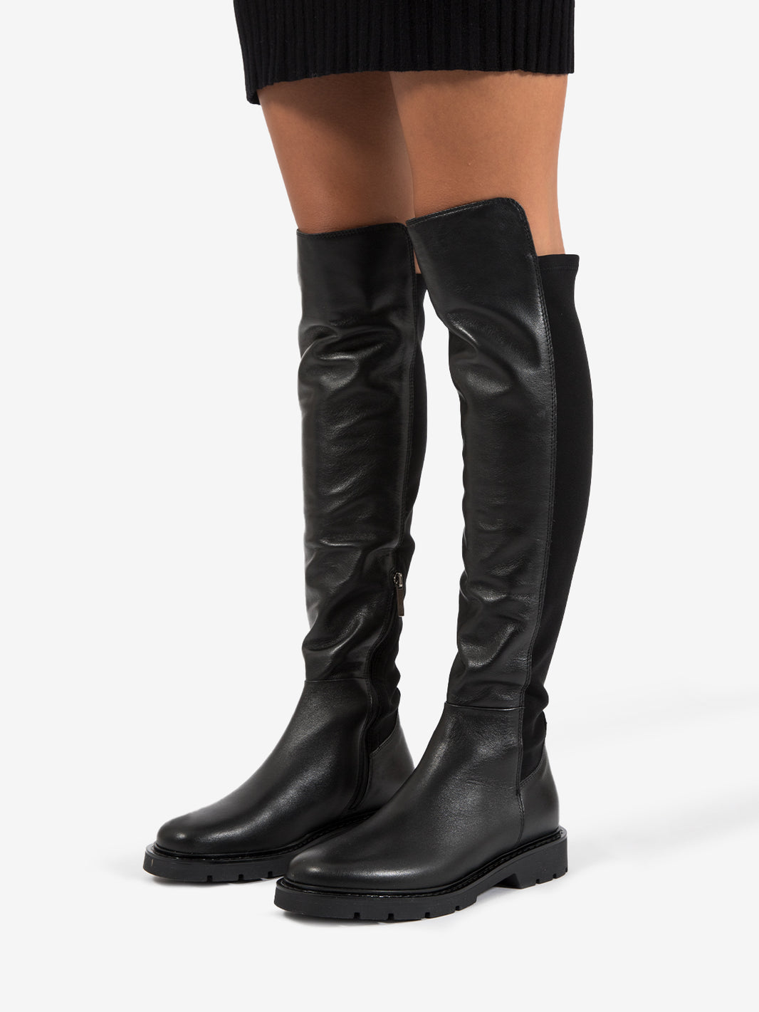 Brit Stretch Tassel High Boot Black
