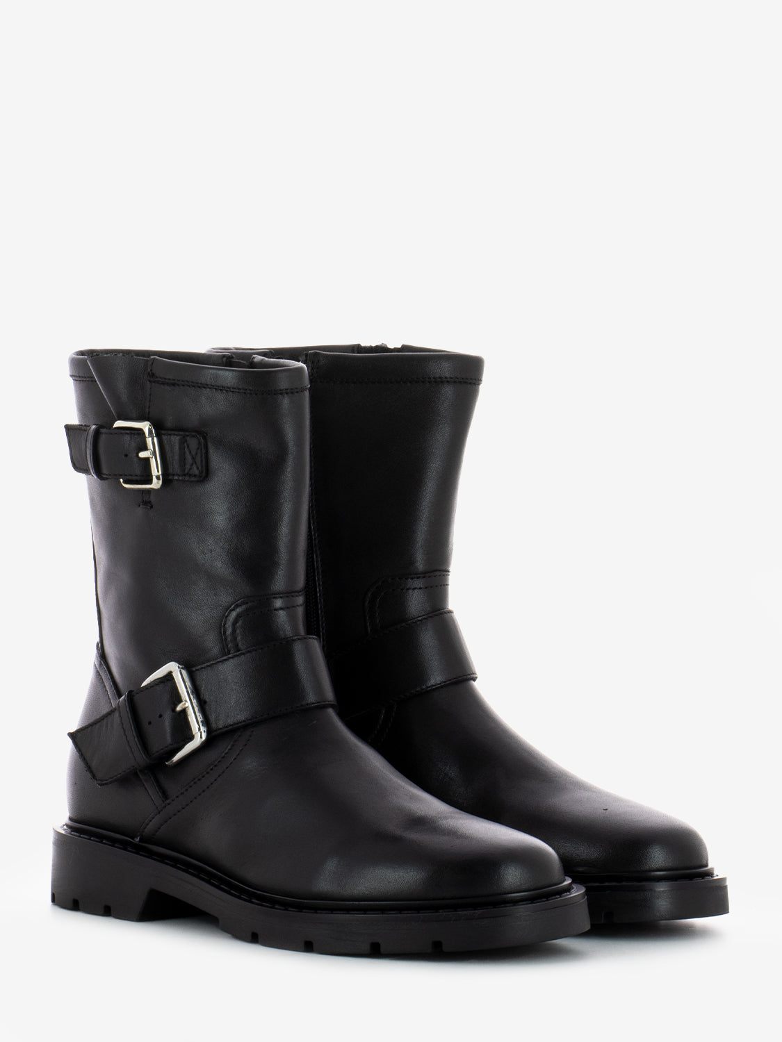 Pollock Black Biker Boots