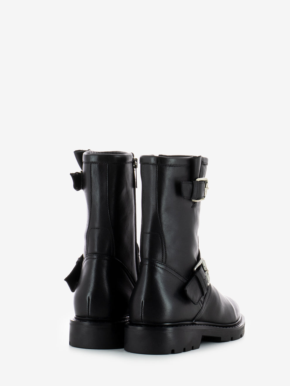 Pollock Black Biker Boots