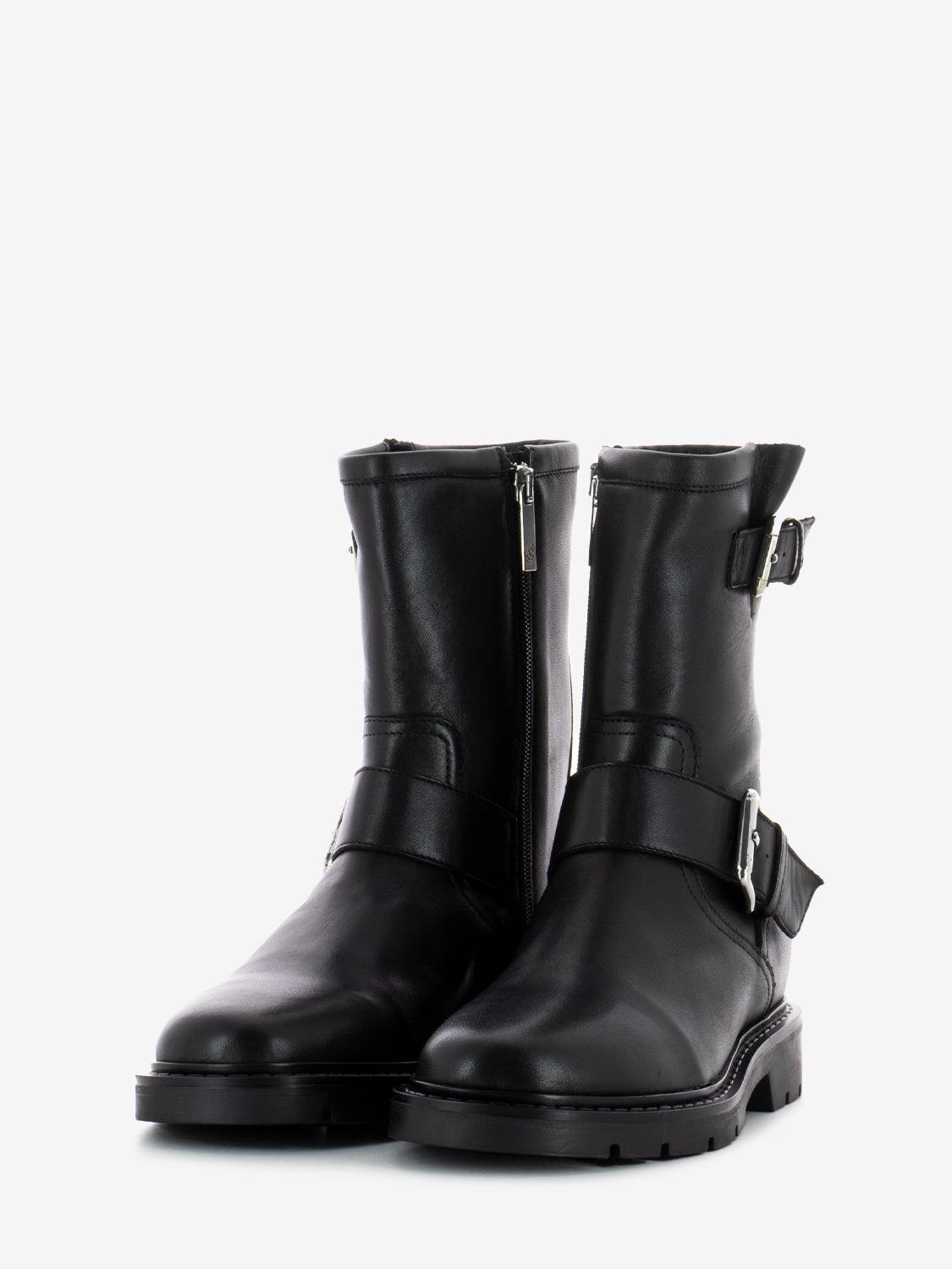 Pollock Black Biker Boots