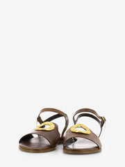 CARYATIS - Sandali in pelle con accessorio marroni