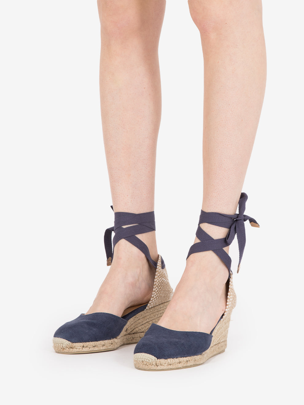 Carina dark blue canvas espadrilles 70mm