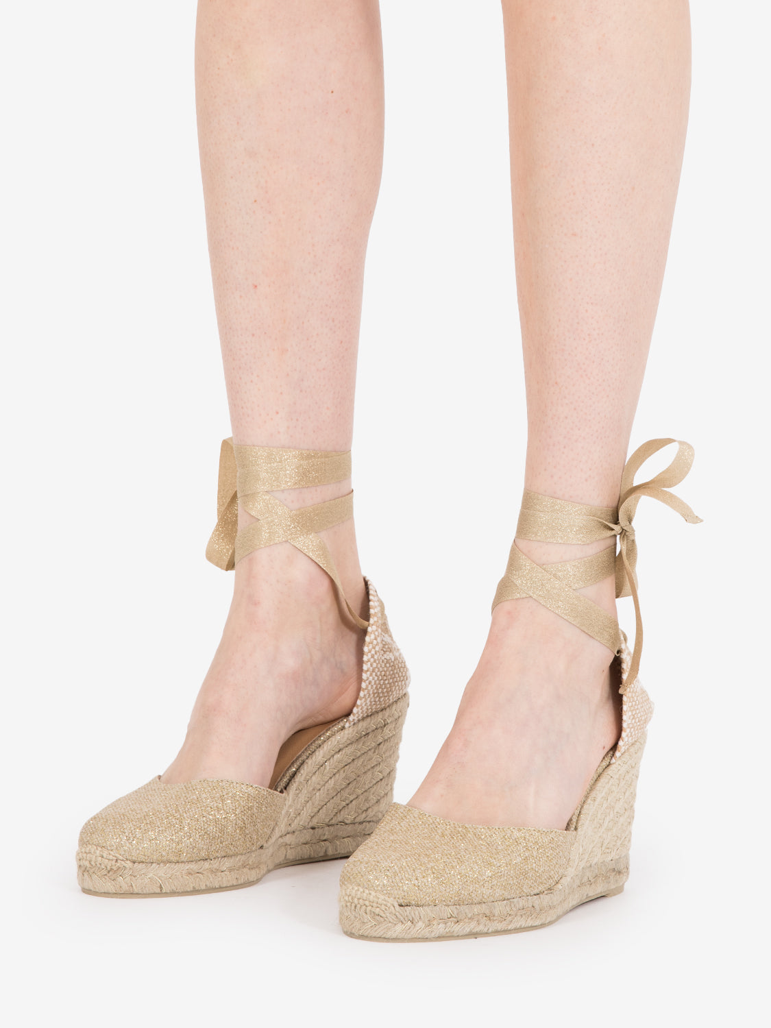 Carina canvas espadrilles gold 90mm