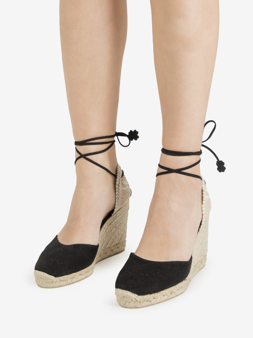 Carina Nubuck Espadrilles Black 90mm