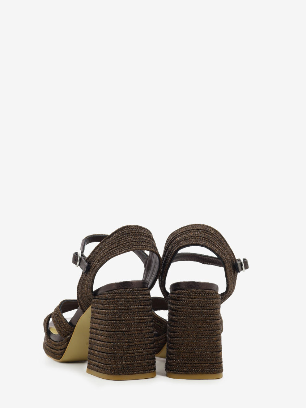 Brown high-heeled sandal