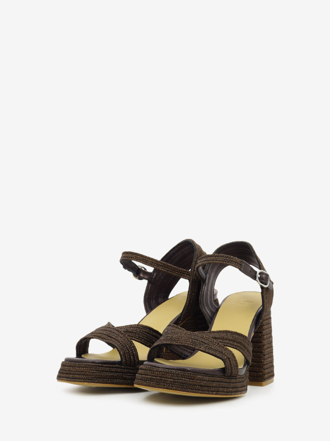 Brown high-heeled sandal