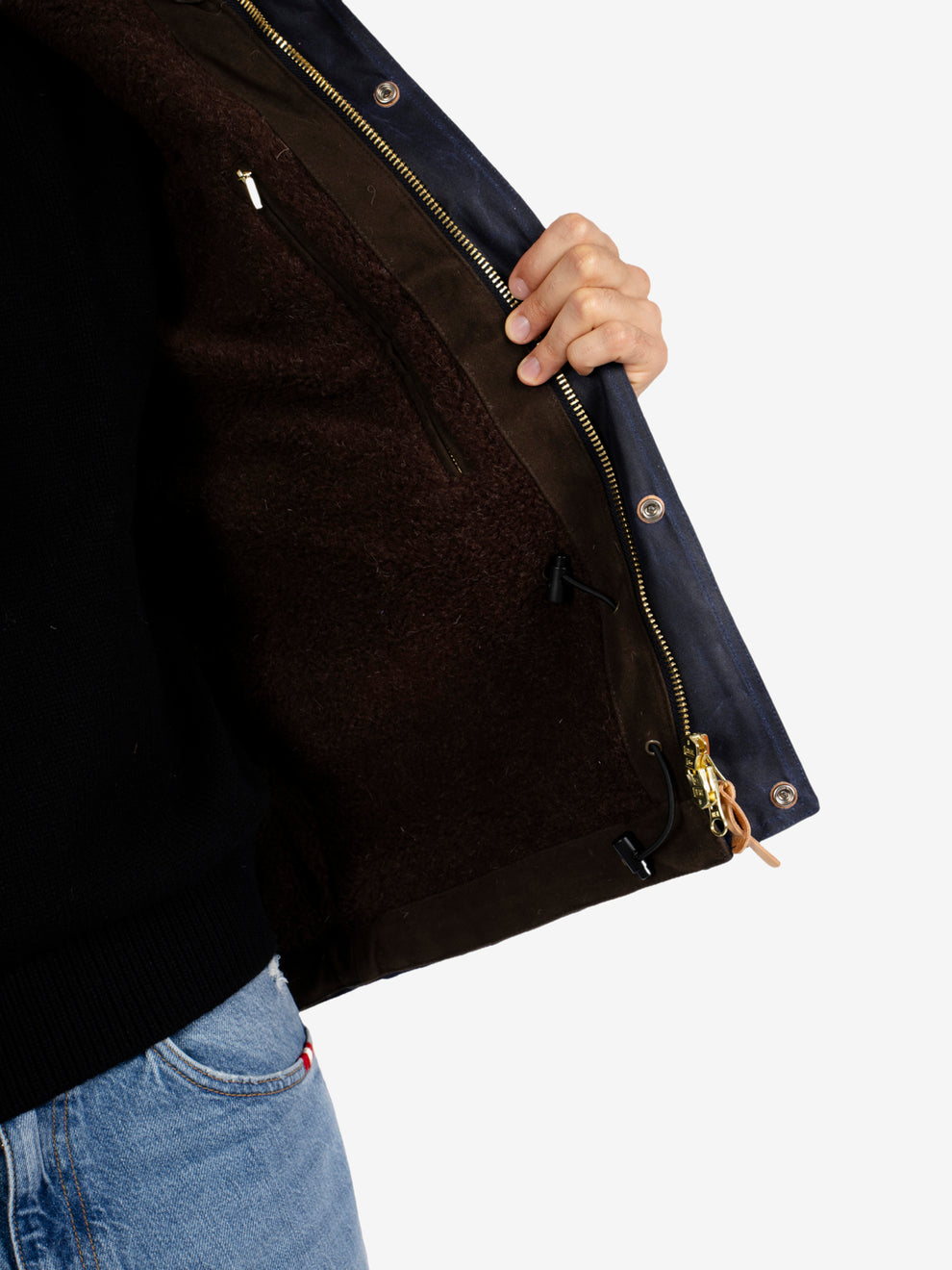Mountain jacket cotone cerato navy