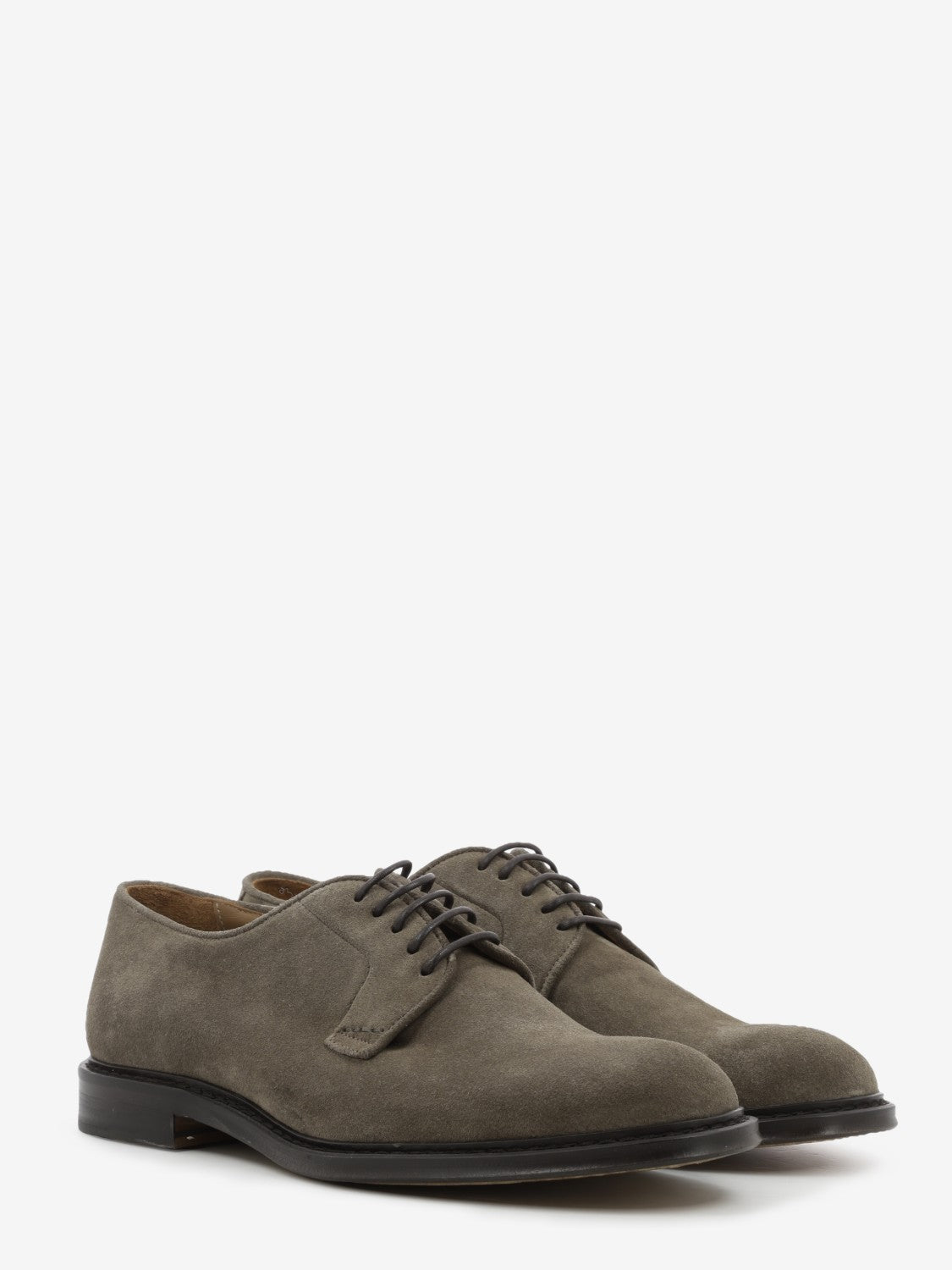 Dark brown suede derby