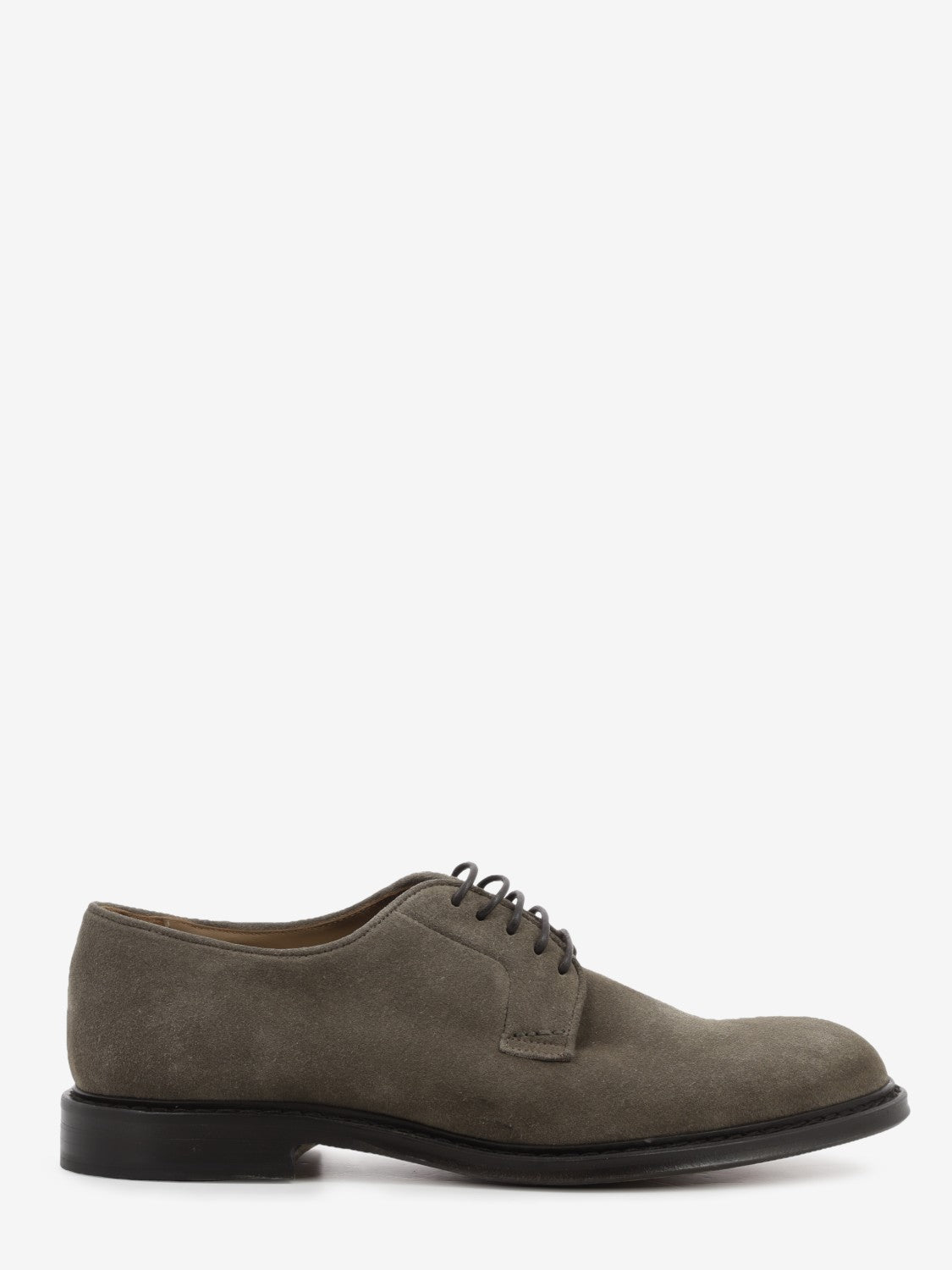 Dark brown suede derby