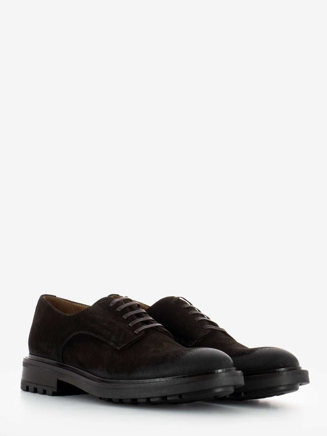 Derby in suede used testa di moro