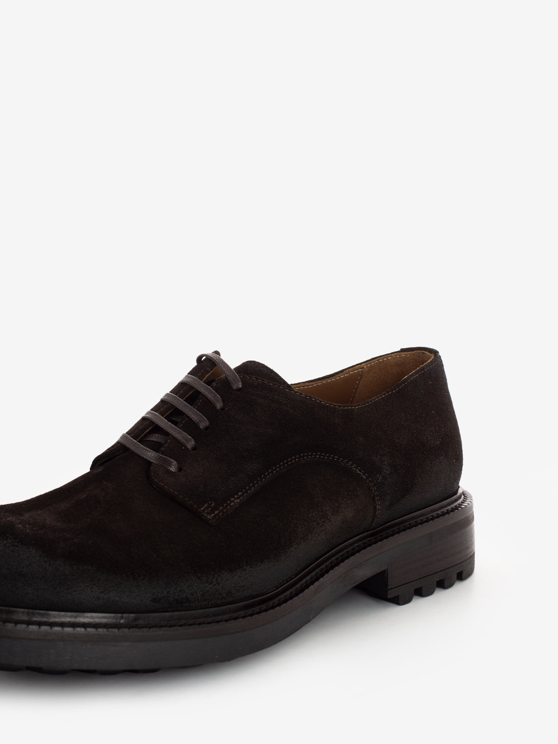Derby in suede used testa di moro