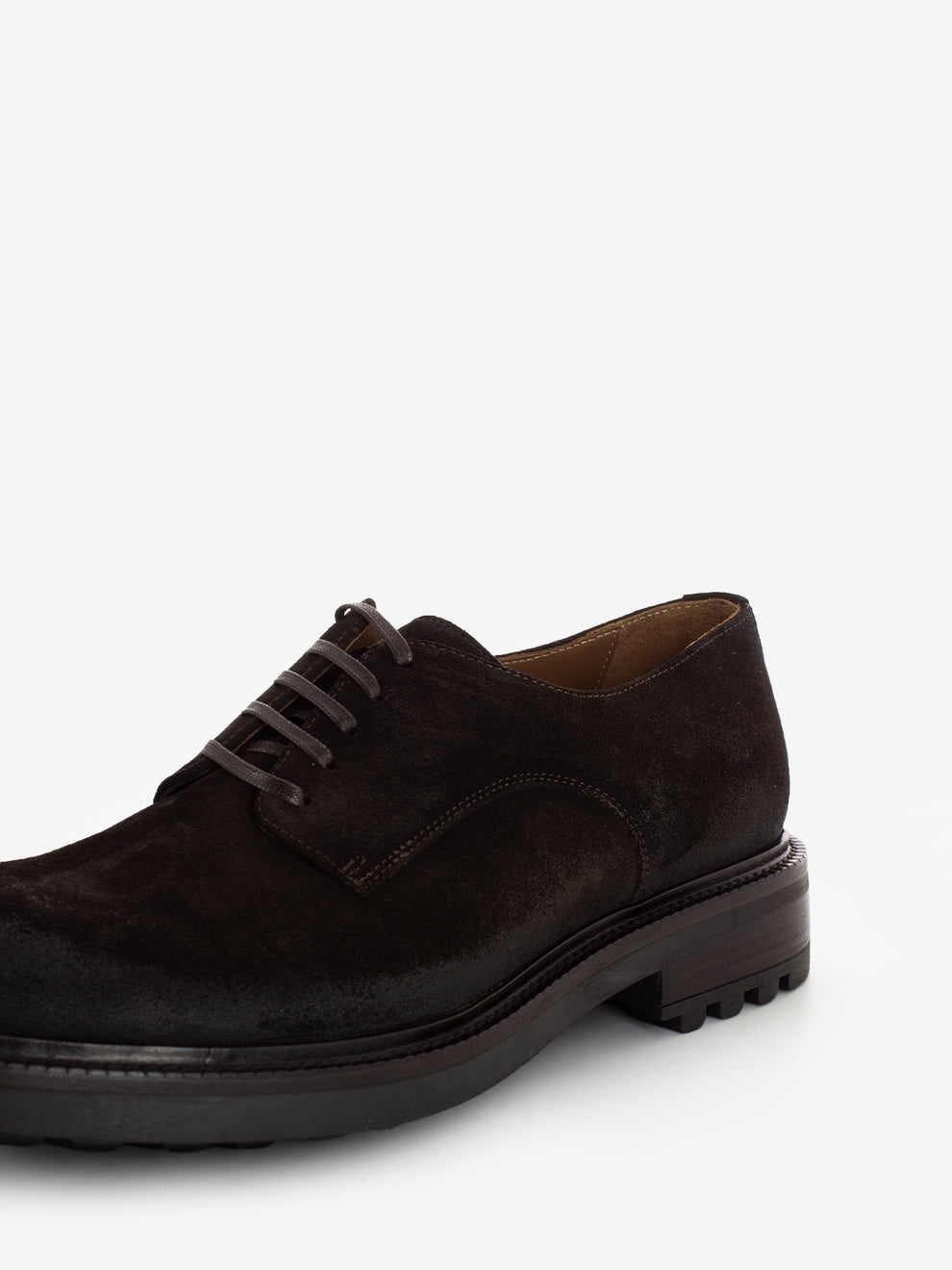 Derby in suede used testa di moro
