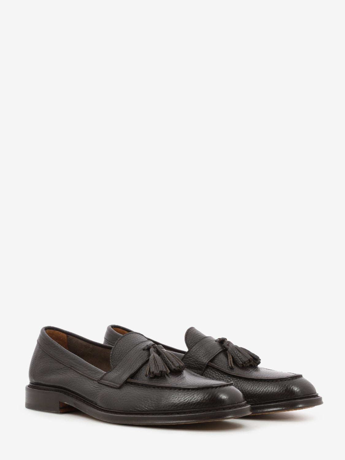 Dark brown tassel loafers