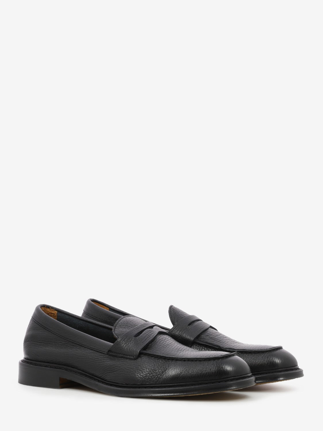 Black deerskin loafers