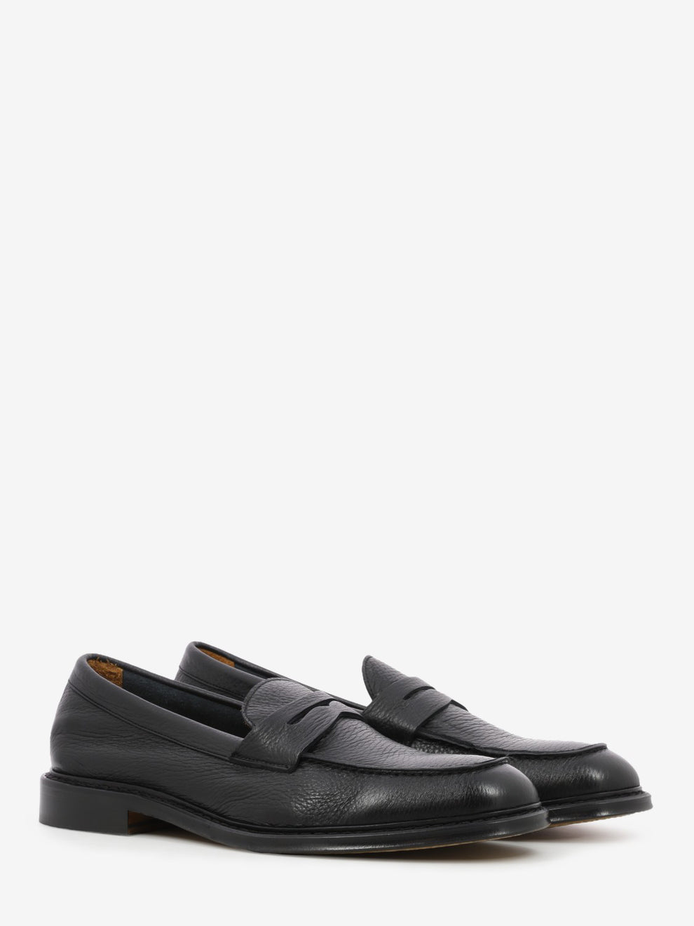 Black deerskin loafers