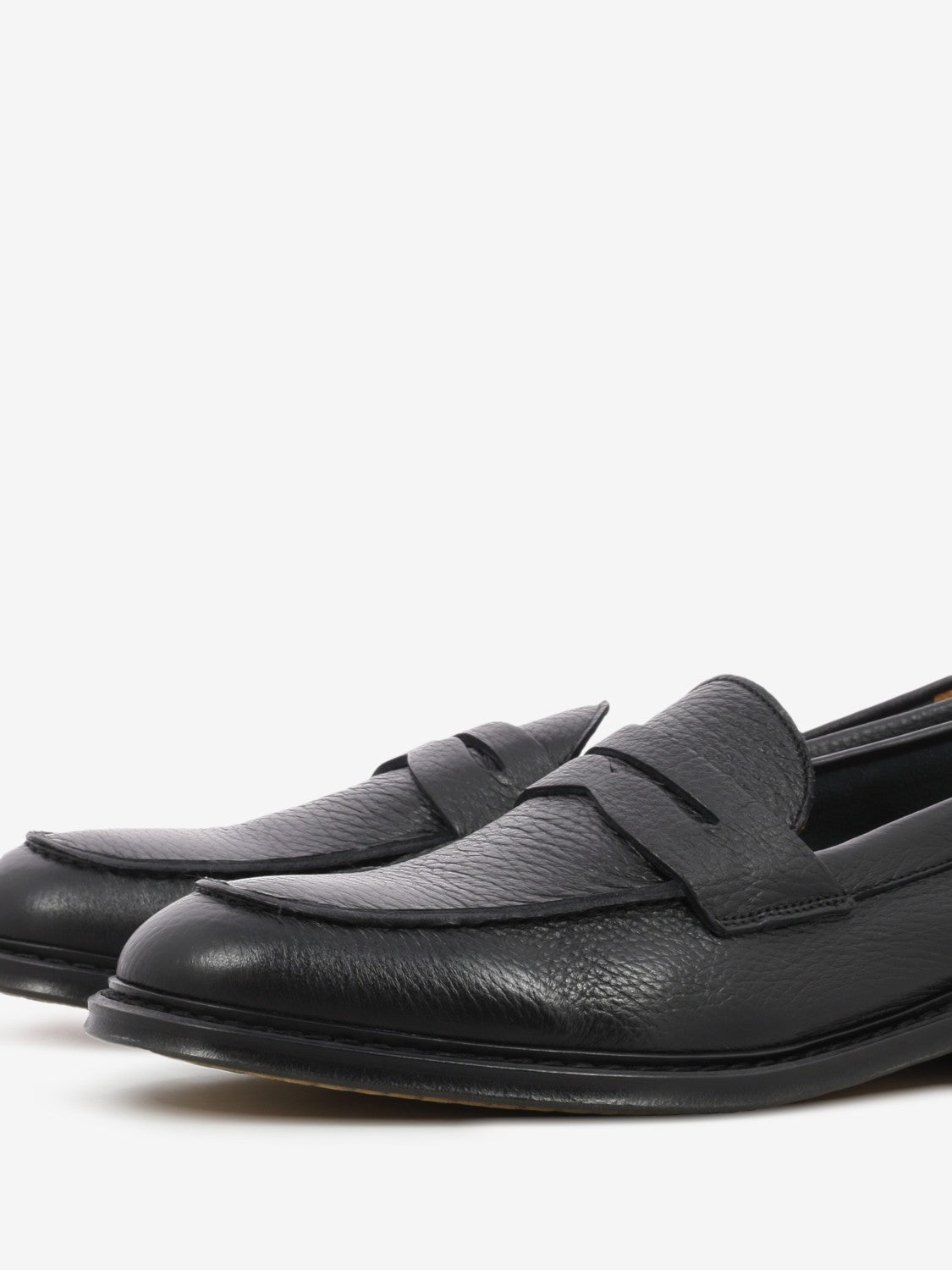 Black deerskin loafers