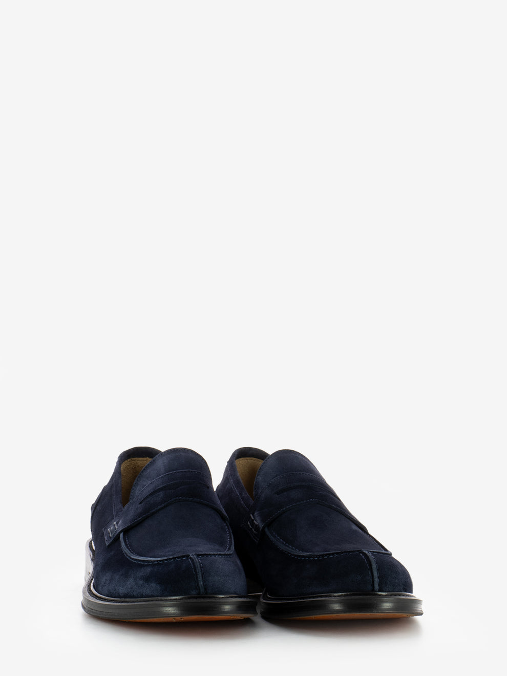Mocassino penny in camoscio blu