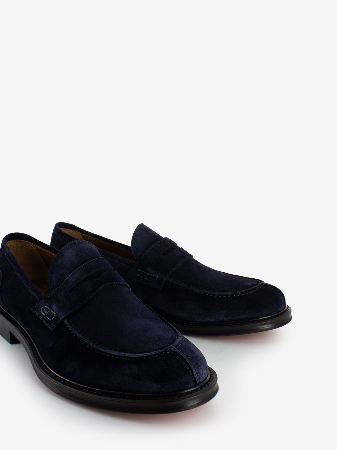 Mocassino penny in camoscio blu
