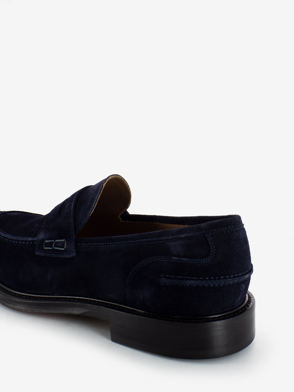 Mocassino penny in camoscio blu