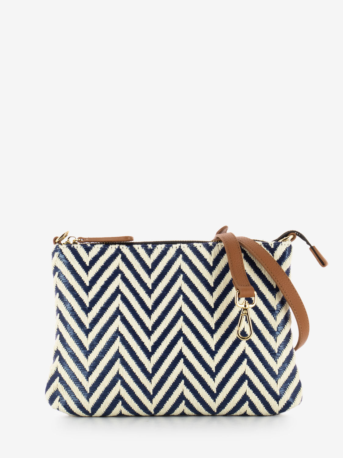 London clutch with shoulder strap white / blue