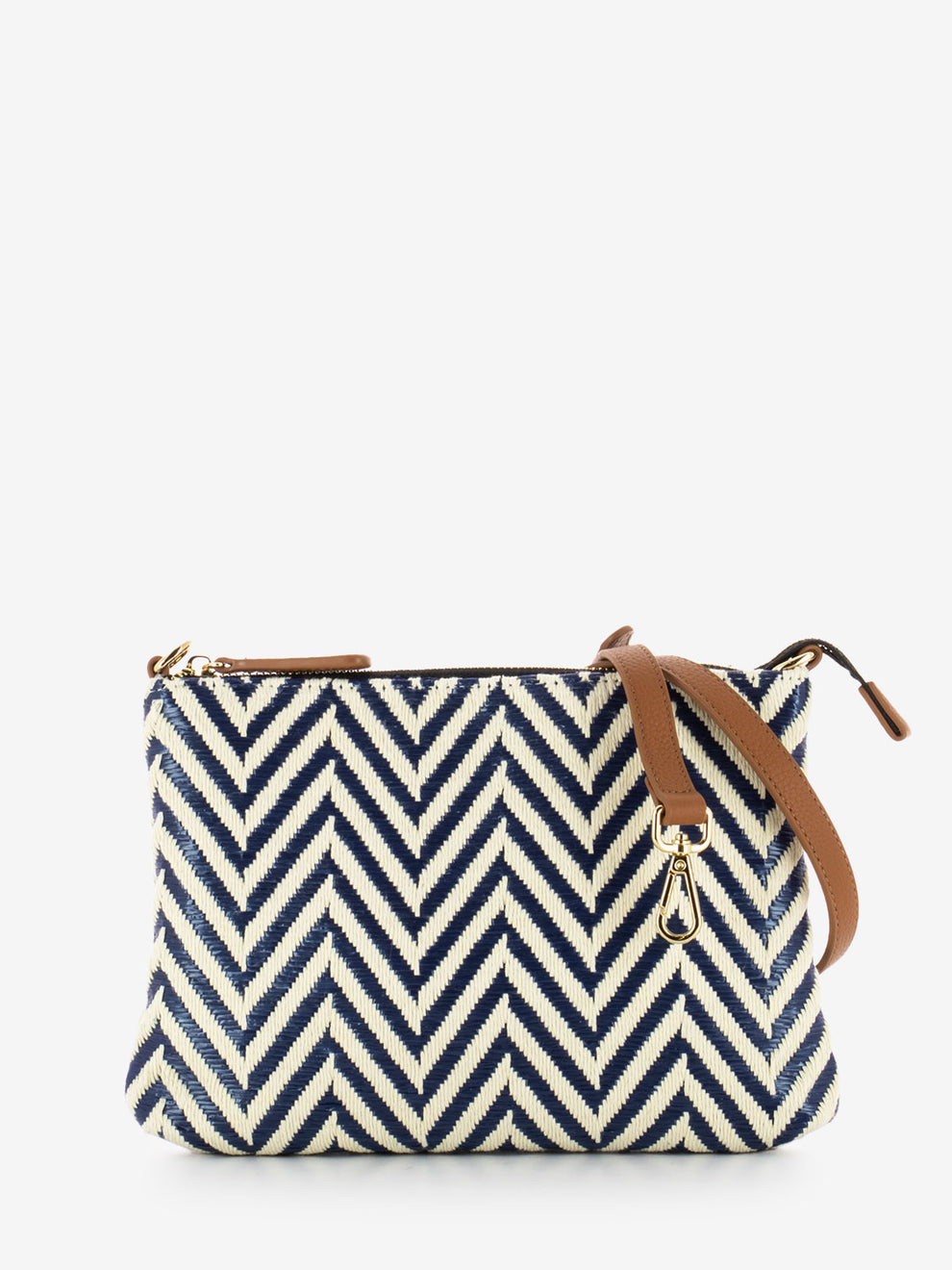 London clutch with shoulder strap white / blue