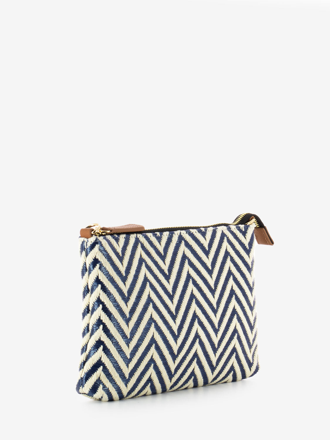 London clutch with shoulder strap white / blue