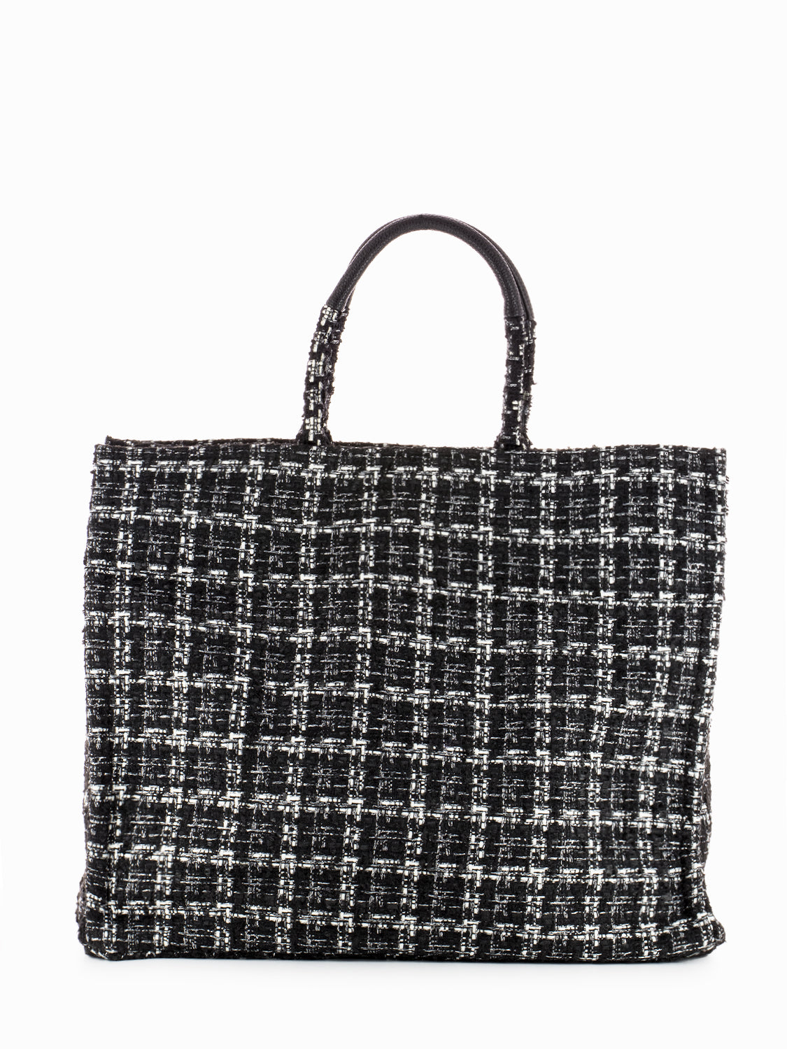 Greenwich white / black medium shopper