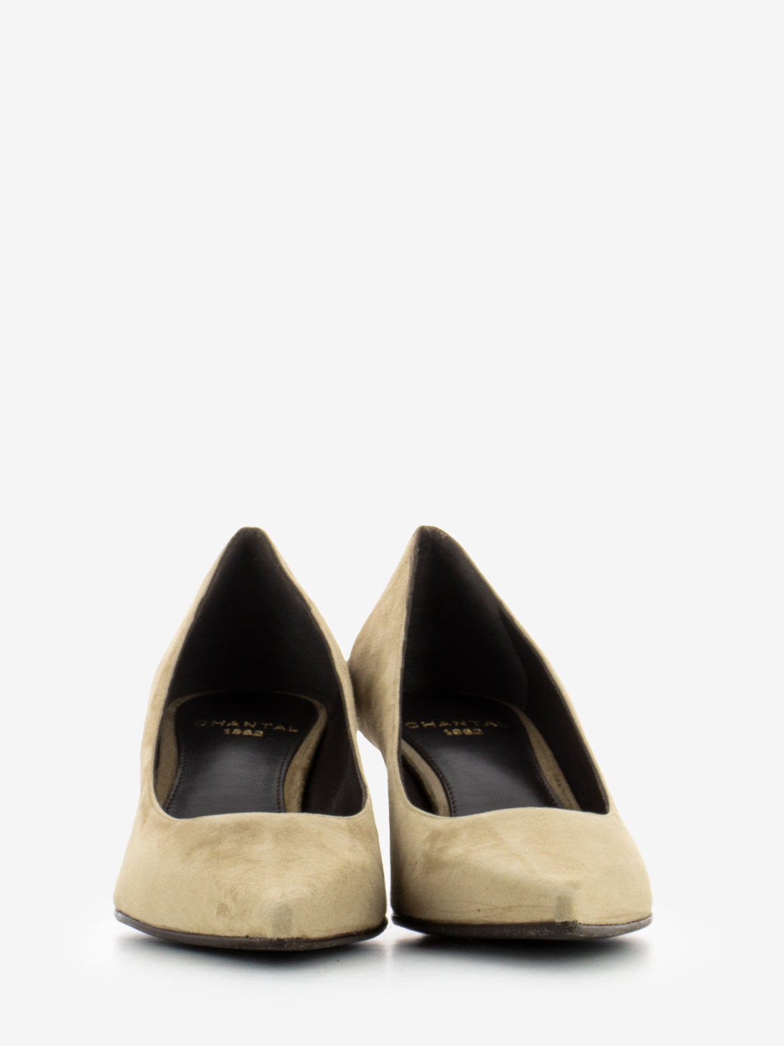 Décolleté in camoscio camel