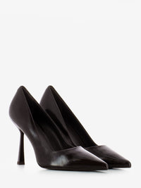 Dark brown leather décolleté